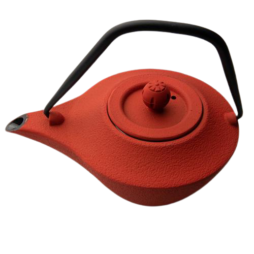 Μαντεμένια τσαγιέρα χρώμα κόκκινο με εσωτερικό φίλτρο 400ml