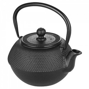 Cast iron teapot black colour with inner infuser 300ml