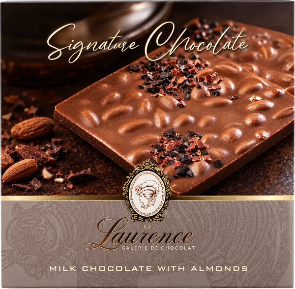 Laurence Signature Σοκολάτα Γάλακτος Με Ολόκληρα Αμύγδαλα 100gr